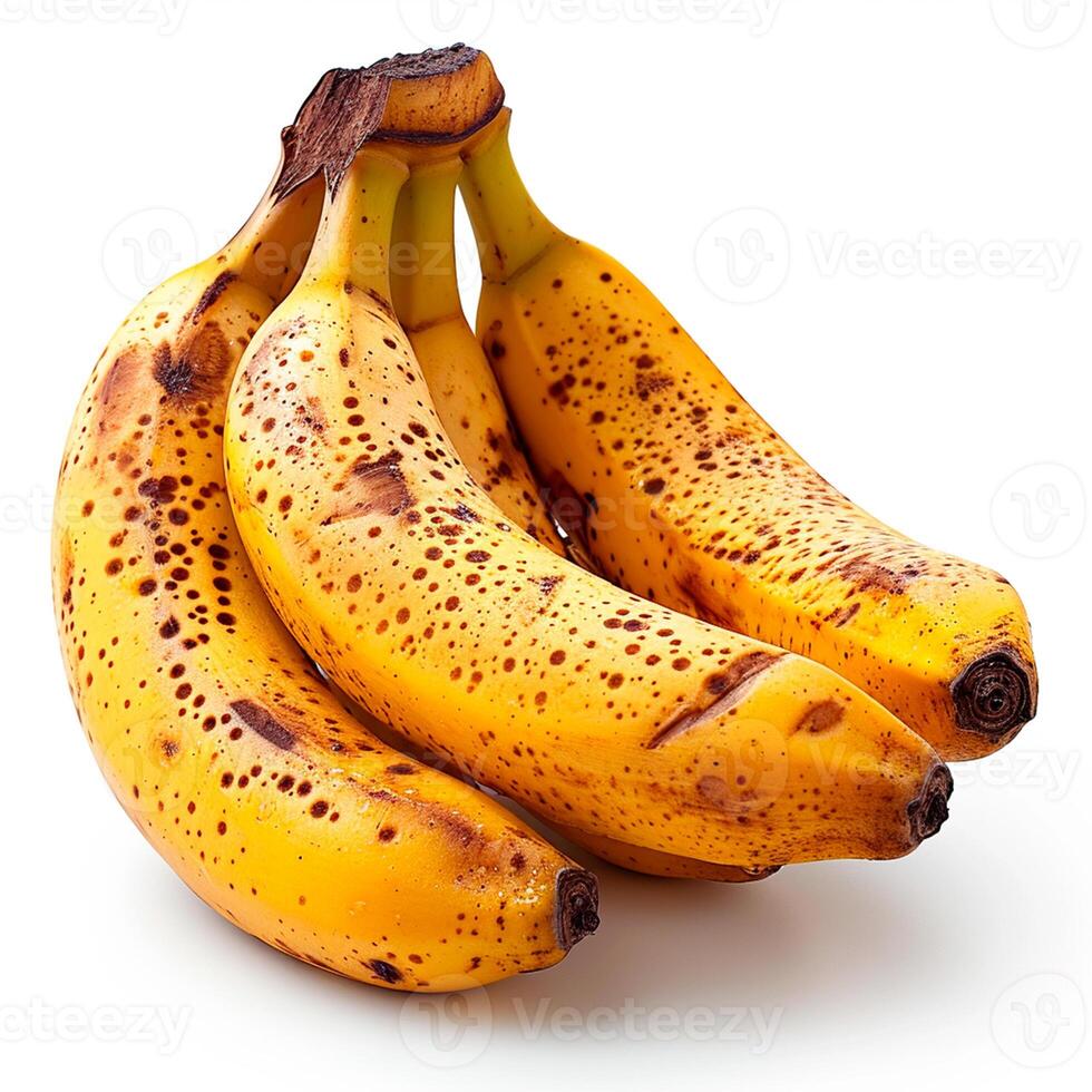 ai generado manojo de Fresco bananas en blanco aislado antecedentes - ai generado imagen foto