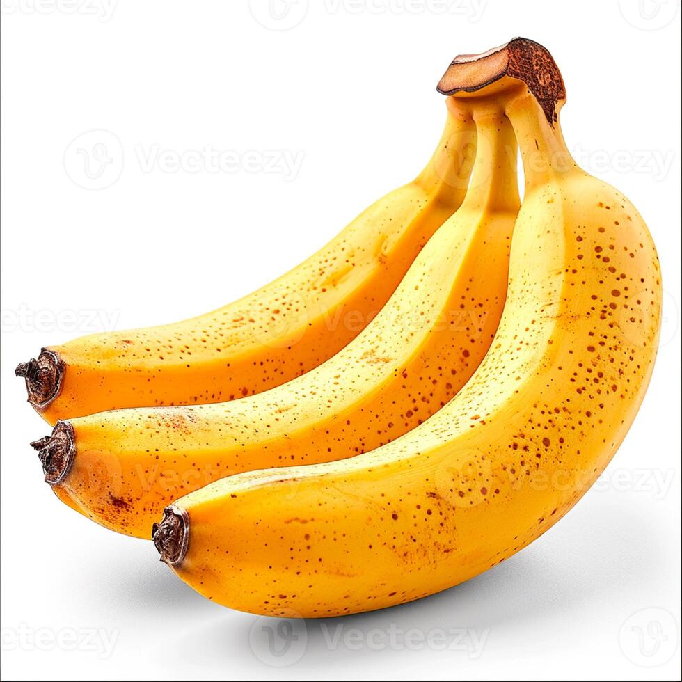 ai generado manojo de Fresco bananas en blanco aislado antecedentes - ai generado imagen foto
