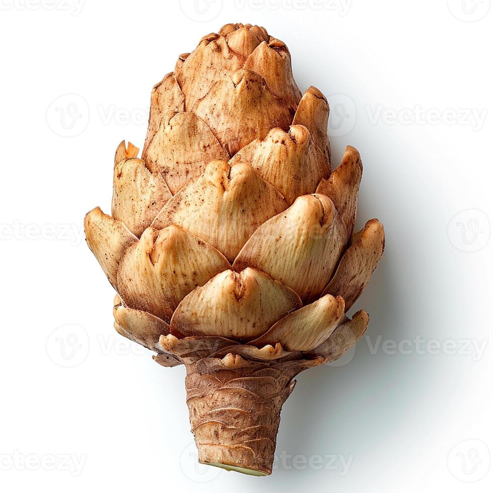 AI generated Green French artichoke, white isolated background - AI generated image photo