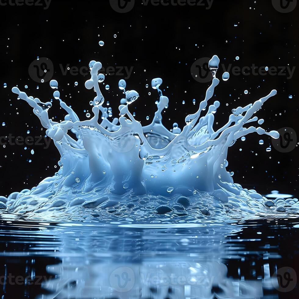 blue water splash background photo