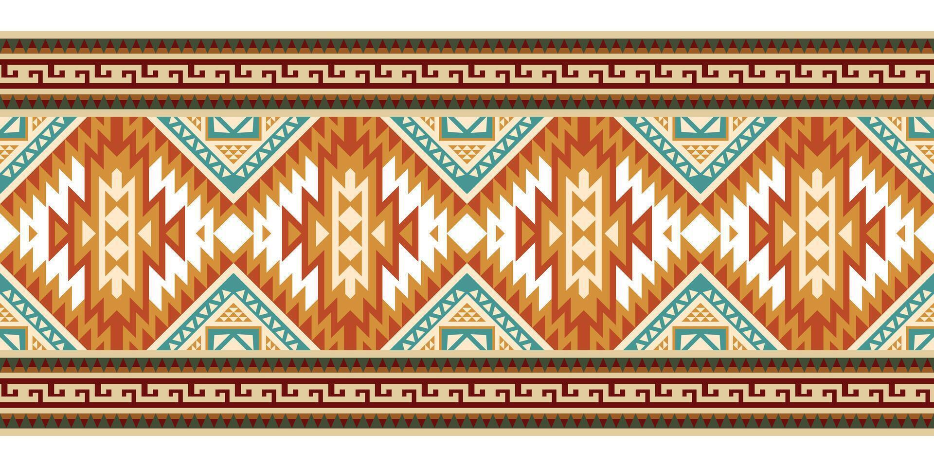 Aztec tribal geometric ethnic seamless pattern. Ethnic oriental stripe border ornament vector. Vintage Native American African Mexican. Traditional ornament. Design textile, fabric, carpet, wrapping. vector