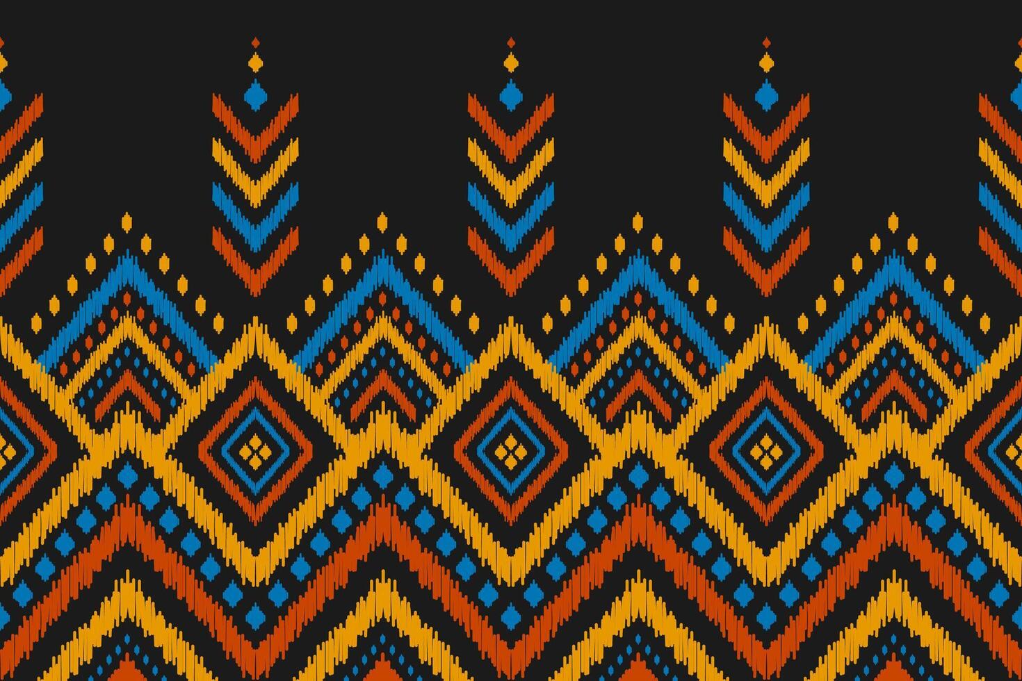 Ethnic ikat seamless pattern in tribal. Aztec geometric ethnic ornament print. Ikat pattern style. vector