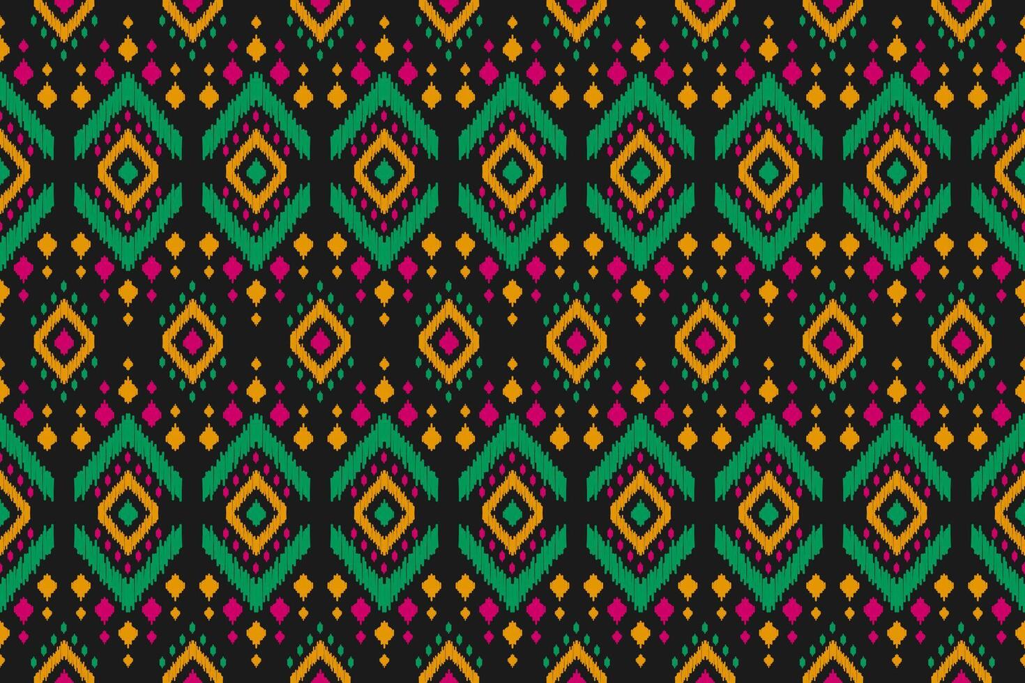 Fabric ethnic pattern art. Ikat seamless pattern in tribal. American, Mexican style. vector