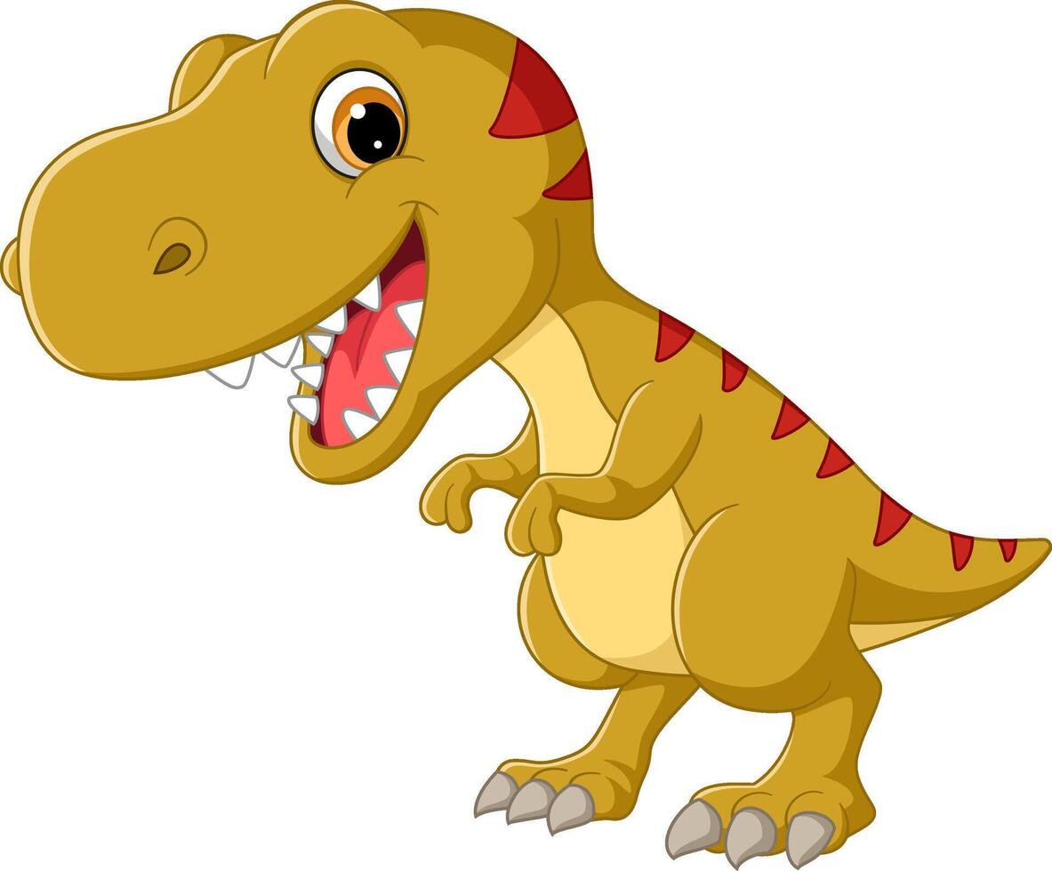 Cartoon tyranosaurus on white background vector