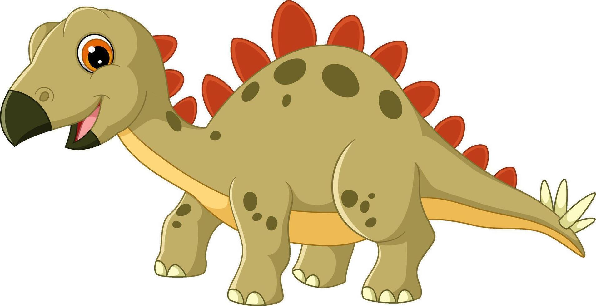 Cartoon kentrosaurus on white background vector