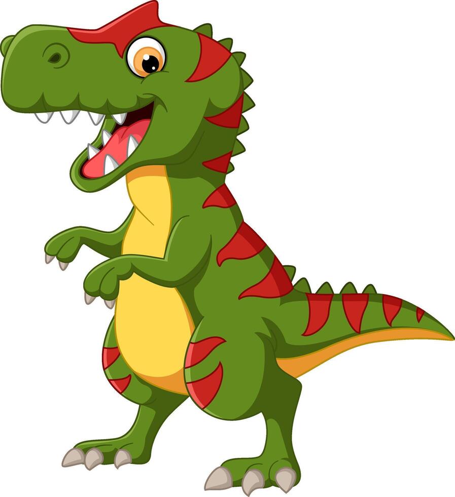 Cartoon Allosaurus on white background vector