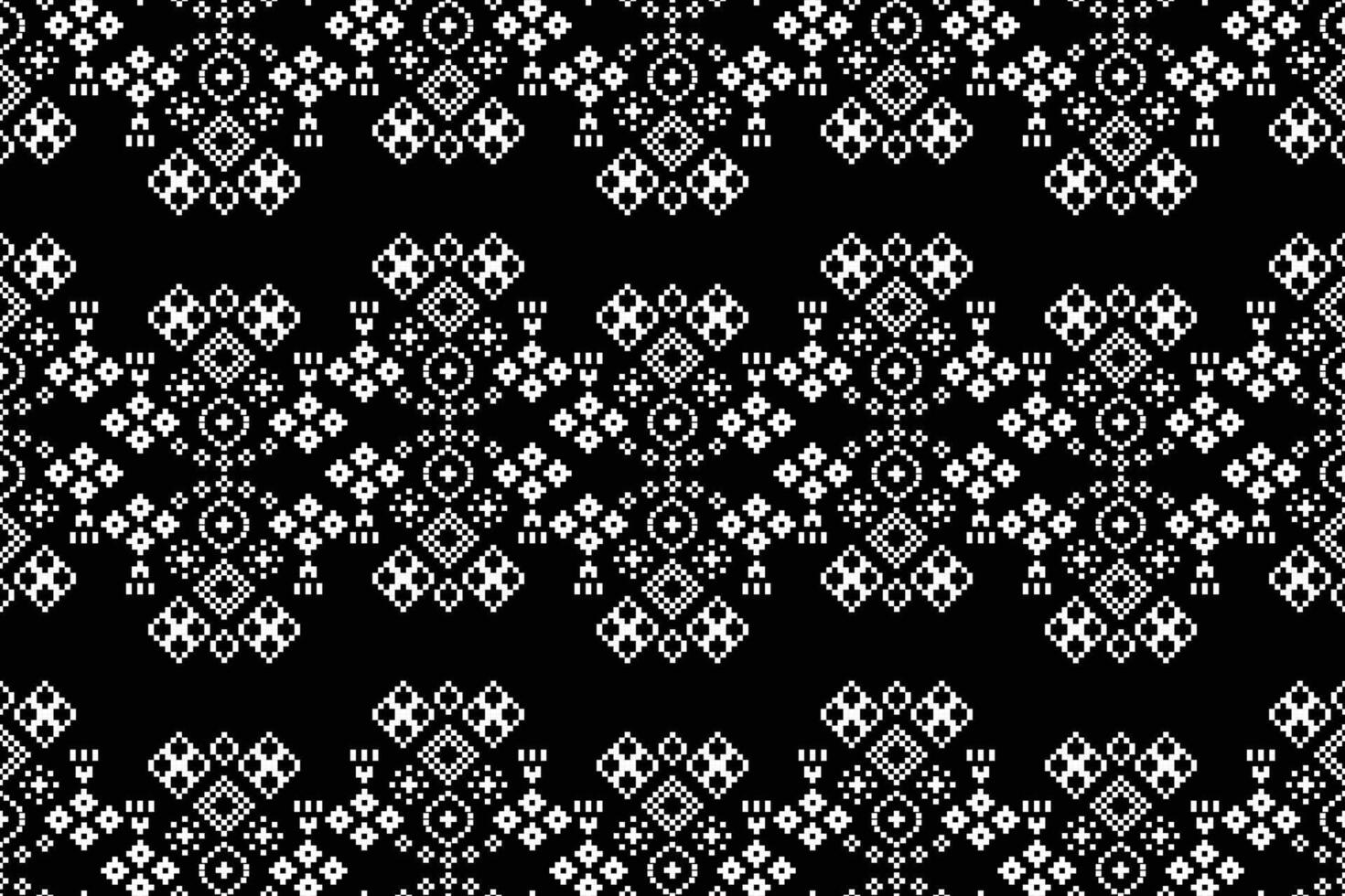 tradicional étnico motivos ikat geométrico tela modelo cruzar puntada.ikat bordado étnico oriental píxel negro fondo.abstracto,vector,ilustración. textura,bufanda,decoración,papel tapiz. vector