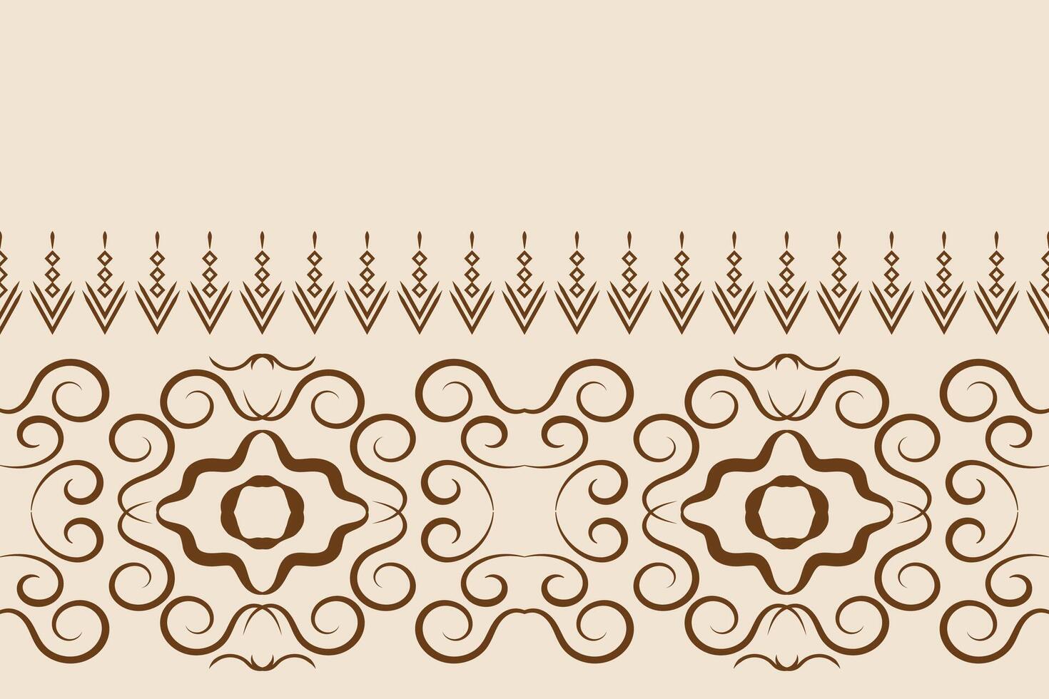 tradicional étnico ikat motivo tela modelo geométrico estilo.africano ikat bordado étnico oriental modelo marrón crema antecedentes fondo de pantalla. resumen,vector,ilustración.textura,marco,decoración. vector
