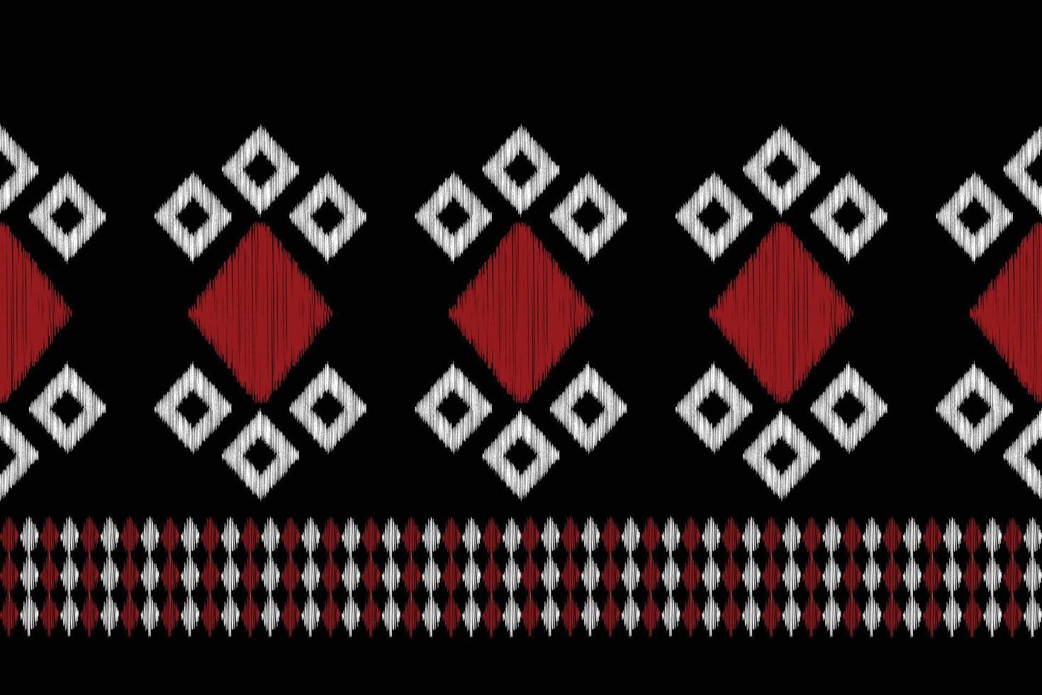 Traditional Ethnic ikat motif fabric pattern geometric style.African Ikat embroidery Ethnic oriental pattern black background wallpaper. Abstract,vector,illustration.Texture,frame,decoration. vector