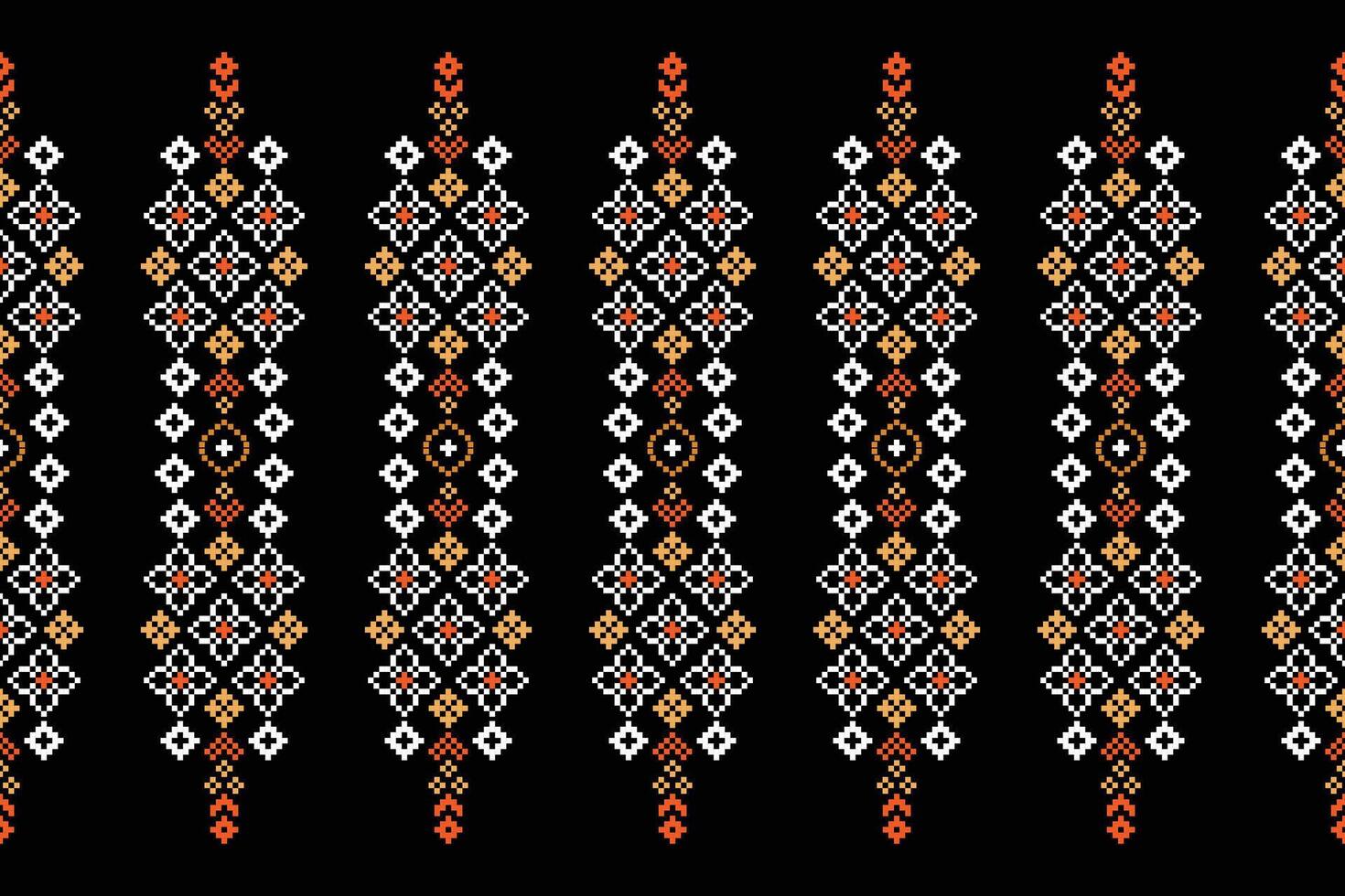tradicional étnico motivos ikat geométrico tela modelo cruzar puntada.ikat bordado étnico oriental píxel negro fondo.abstracto,vector,ilustración. textura,bufanda,decoración,papel tapiz. vector