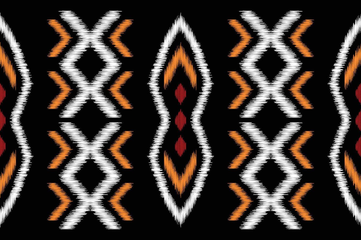 Traditional Ethnic ikat motif fabric pattern geometric style.African Ikat embroidery Ethnic oriental pattern black background wallpaper. Abstract,vector,illustration.Texture,frame,decoration. vector