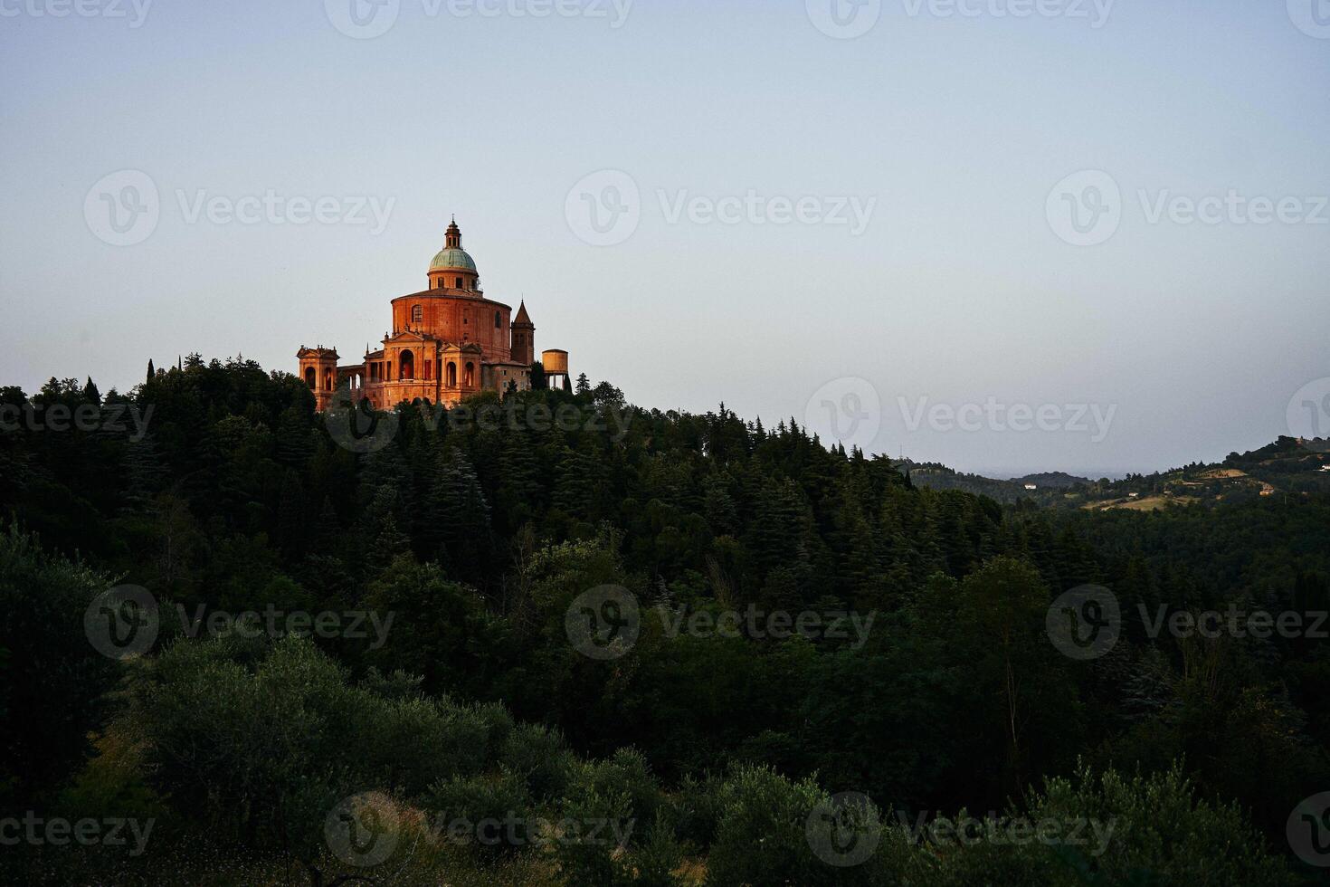 Church of Saint Luke in Bologna in the setting sun photo