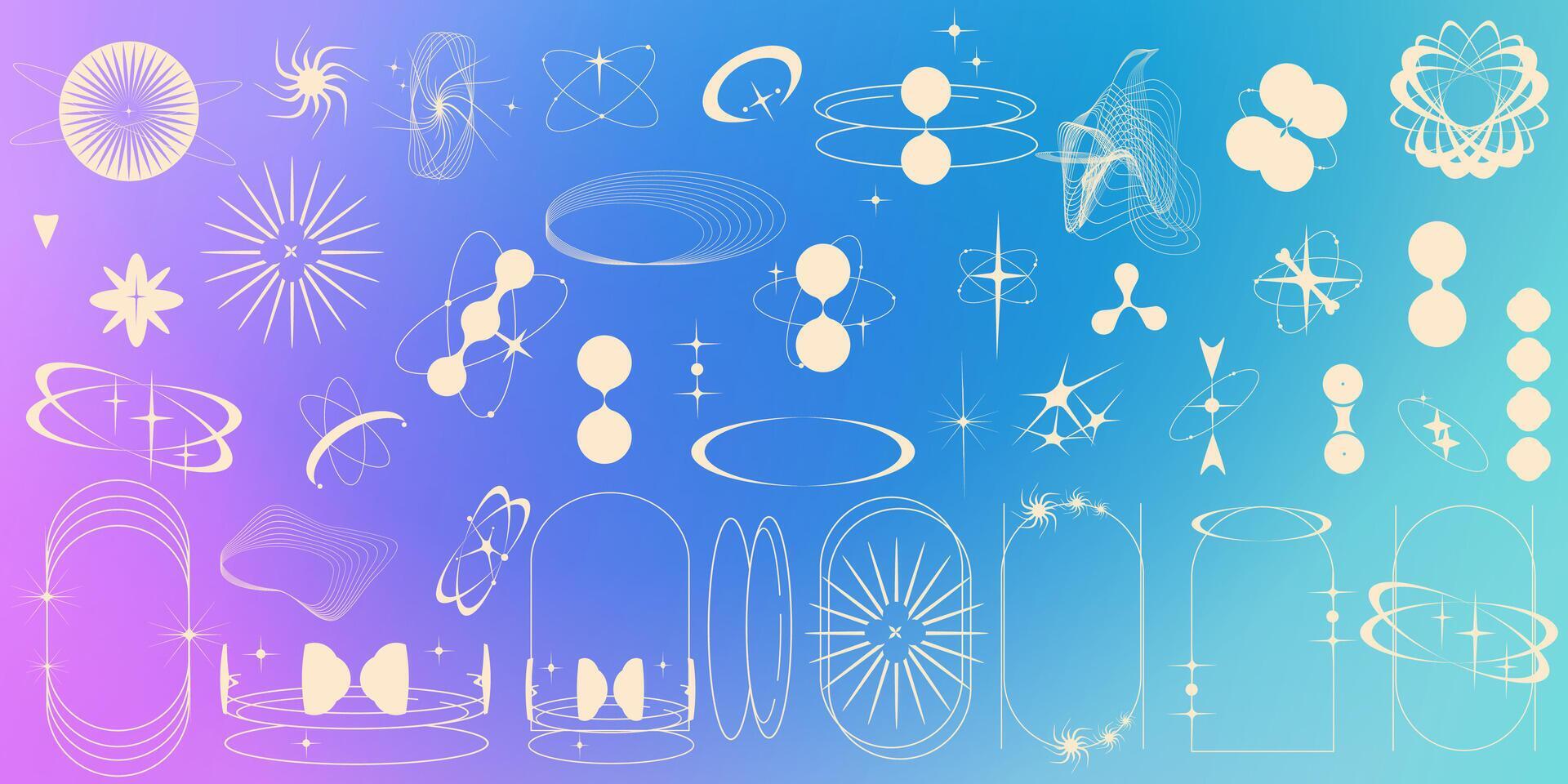 Y2k Aesthetic Shape modern Sipmle Graphic on gradient background. Retro ...