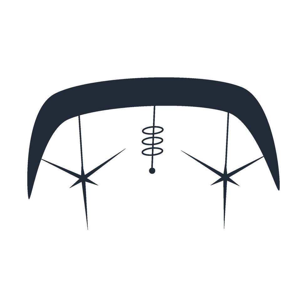 Y2k Aesthetic Mid Centure Shape. Abstract Mid Centure modern graphic y2k. Doodle Vector Illustration. Aesthetic element vector