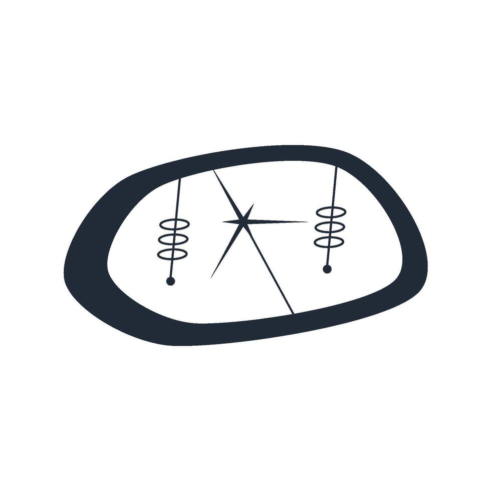 Y2k Aesthetic Mid Centure Shape. Abstract Mid Centure modern graphic y2k. Doodle Vector Illustration. Aesthetic element vector