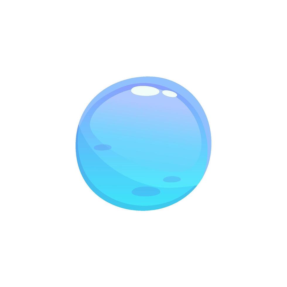 Game water Button UI. Aqua Blue Button kit element. Vector Cartoon Illustration. Game ui for app and menu.