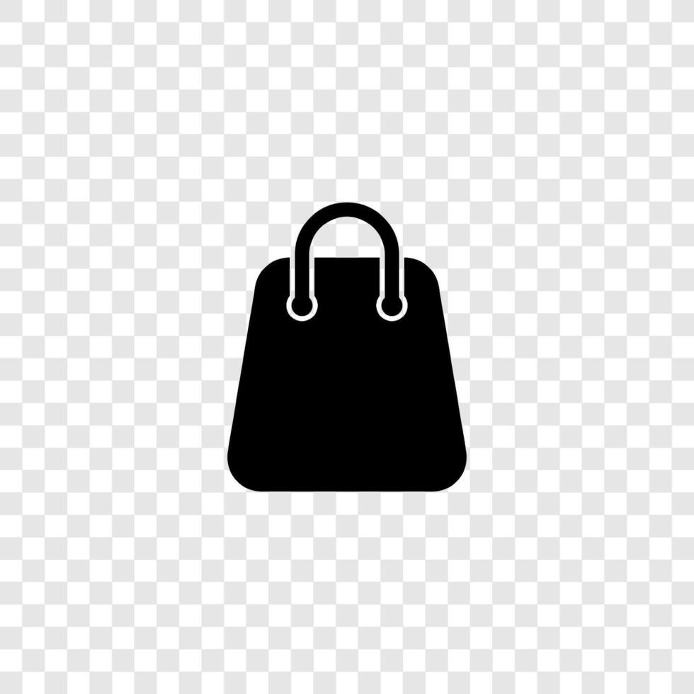 black shopping bag icon vector
