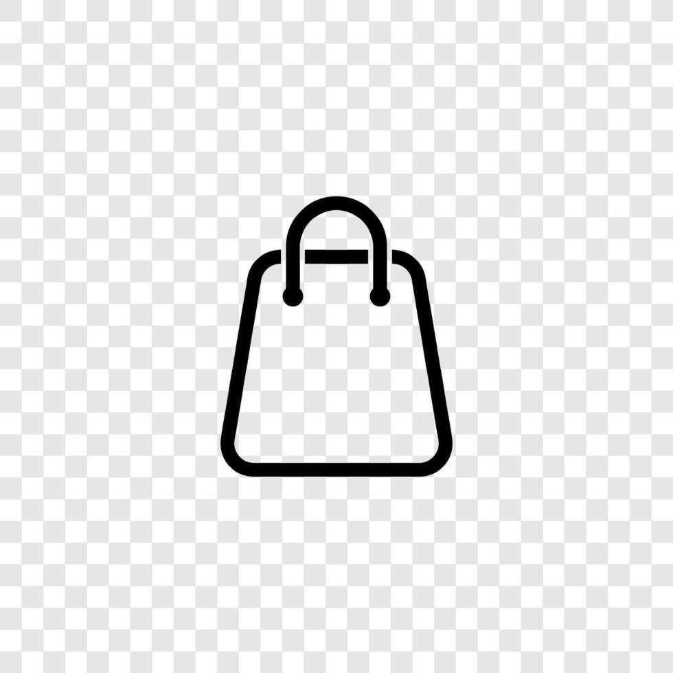 black shopping bag icon vector