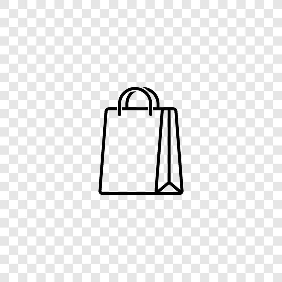 black shopping bag icon vector