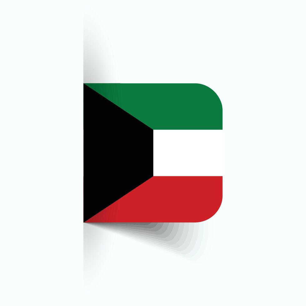 Kuwait national flag, Kuwait National Day, EPS10. Kuwait flag vector icon