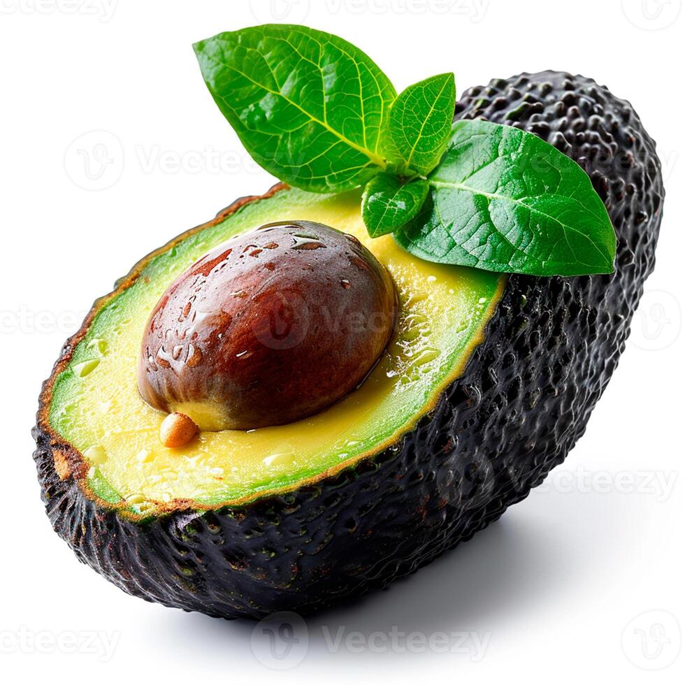 AI generated Avocado, organic products, healthy food, isolated white background - AI generated image photo