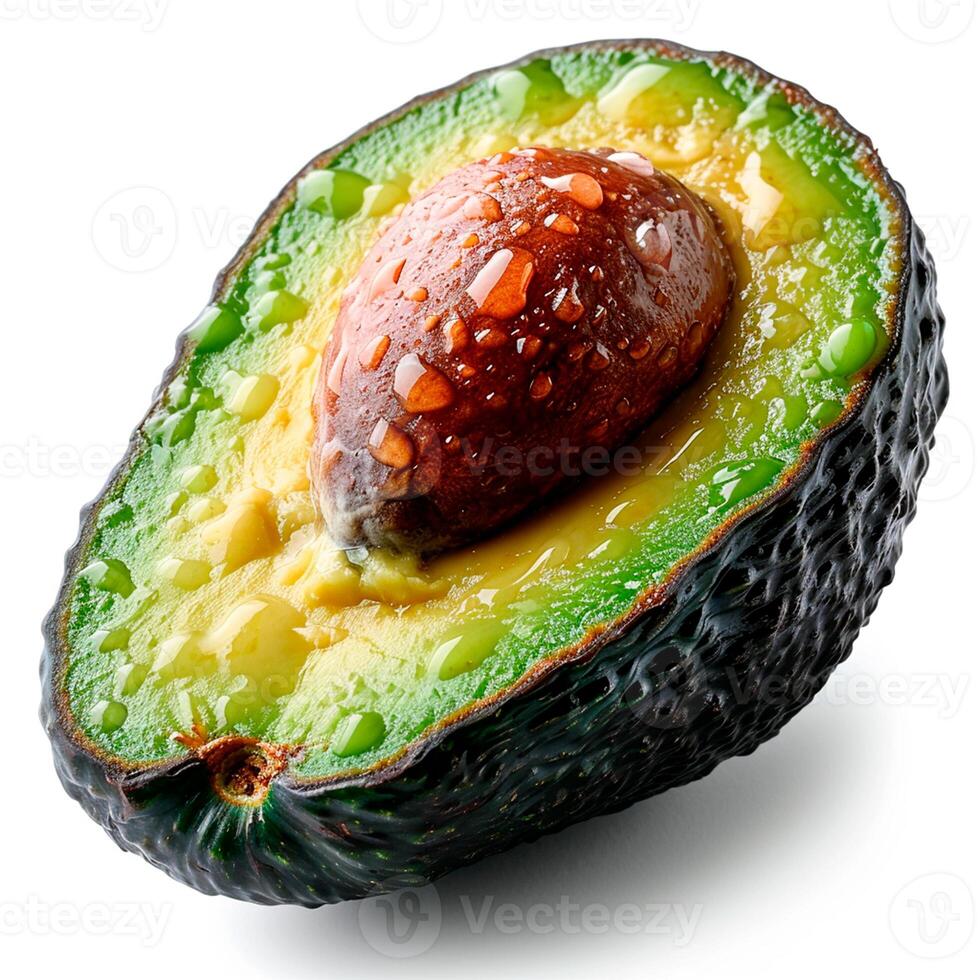 AI generated Avocado, organic products, healthy food, isolated white background - AI generated image photo