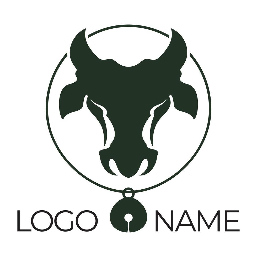 icono de vector de plantilla de logotipo de vaca