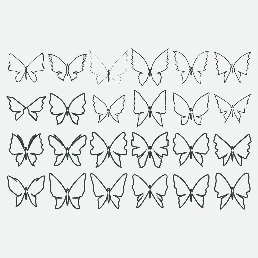 collection of butterfly logos vector