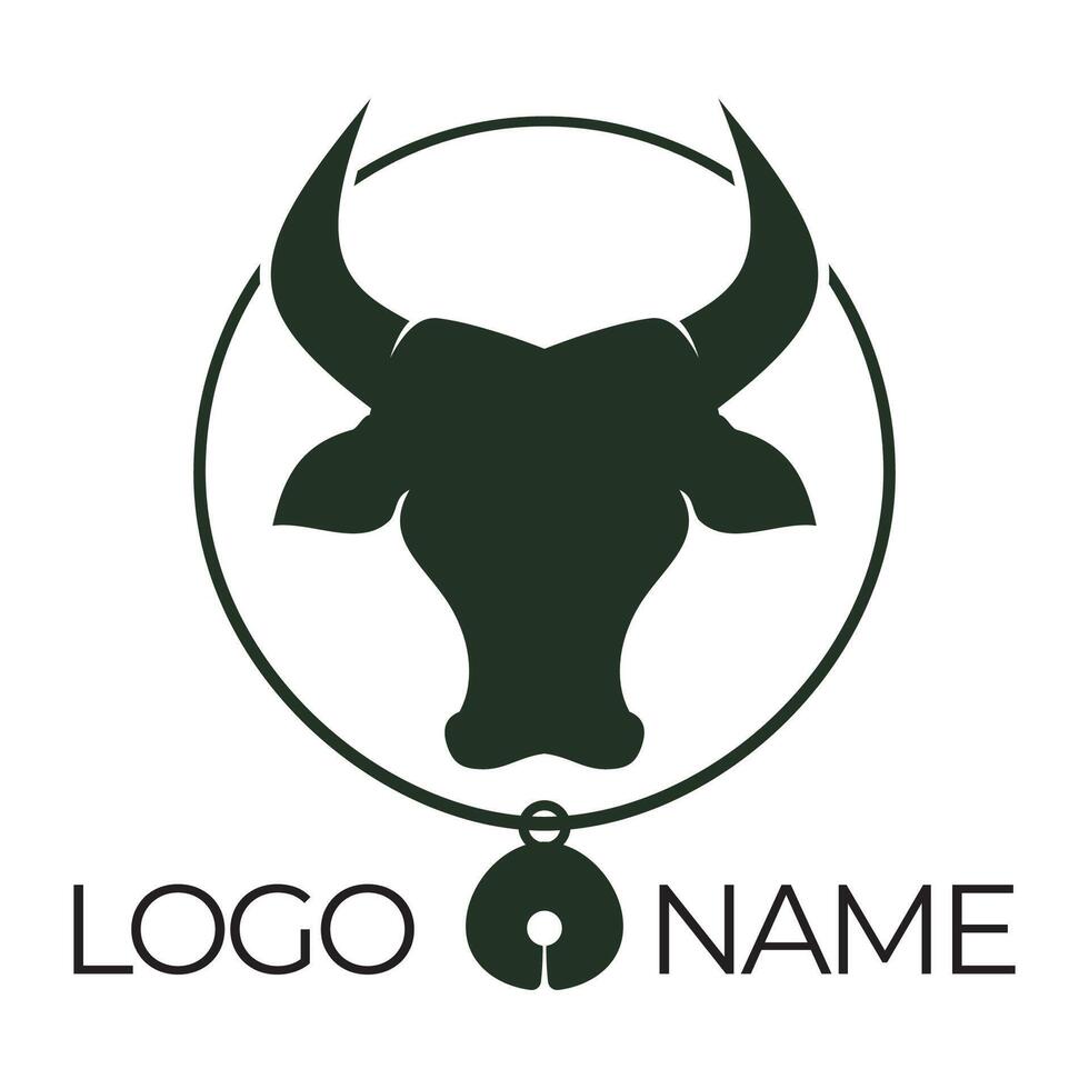 icono de vector de plantilla de logotipo de vaca