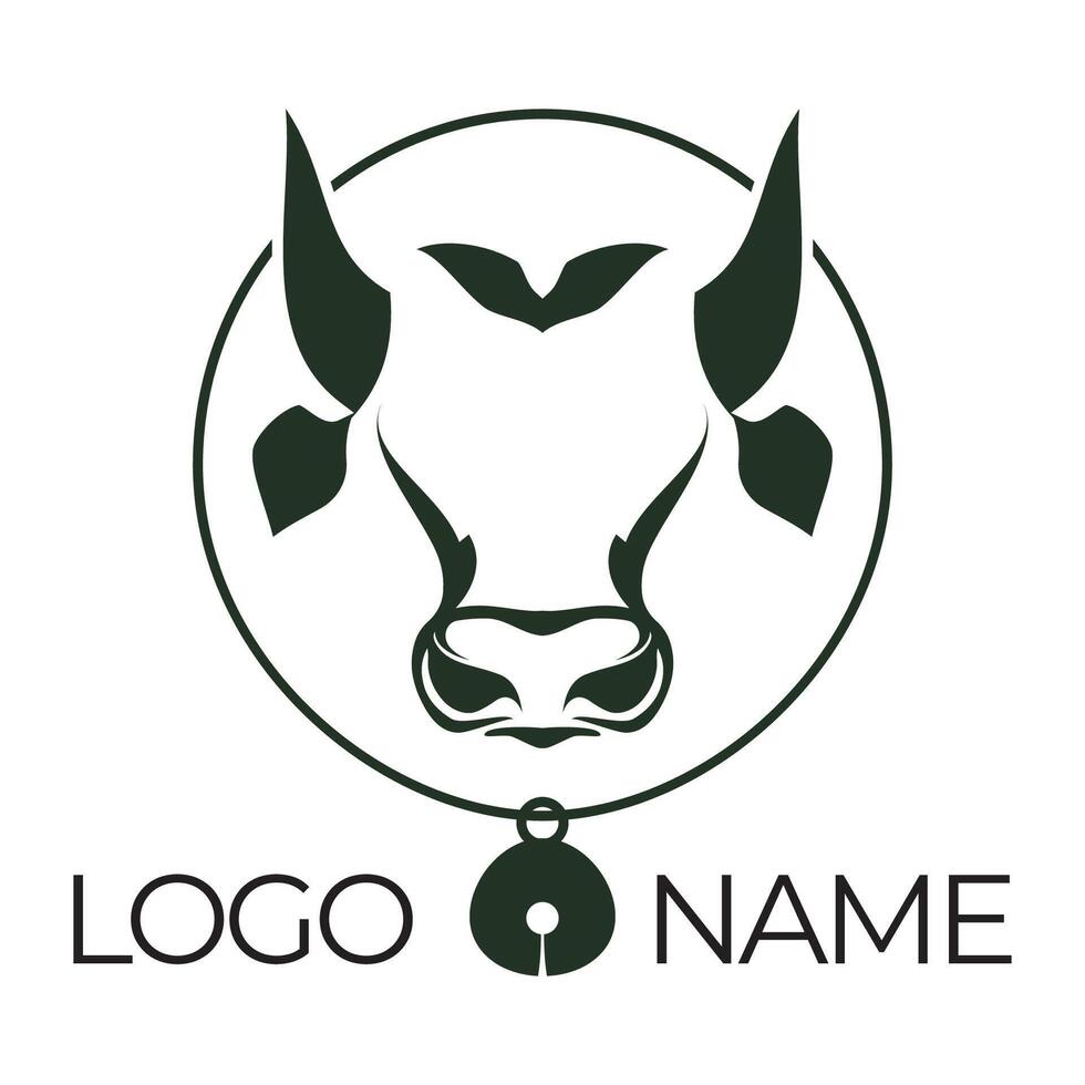 icono de vector de plantilla de logotipo de vaca