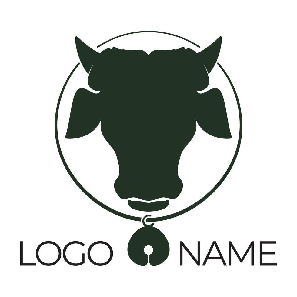 icono de vector de plantilla de logotipo de vaca