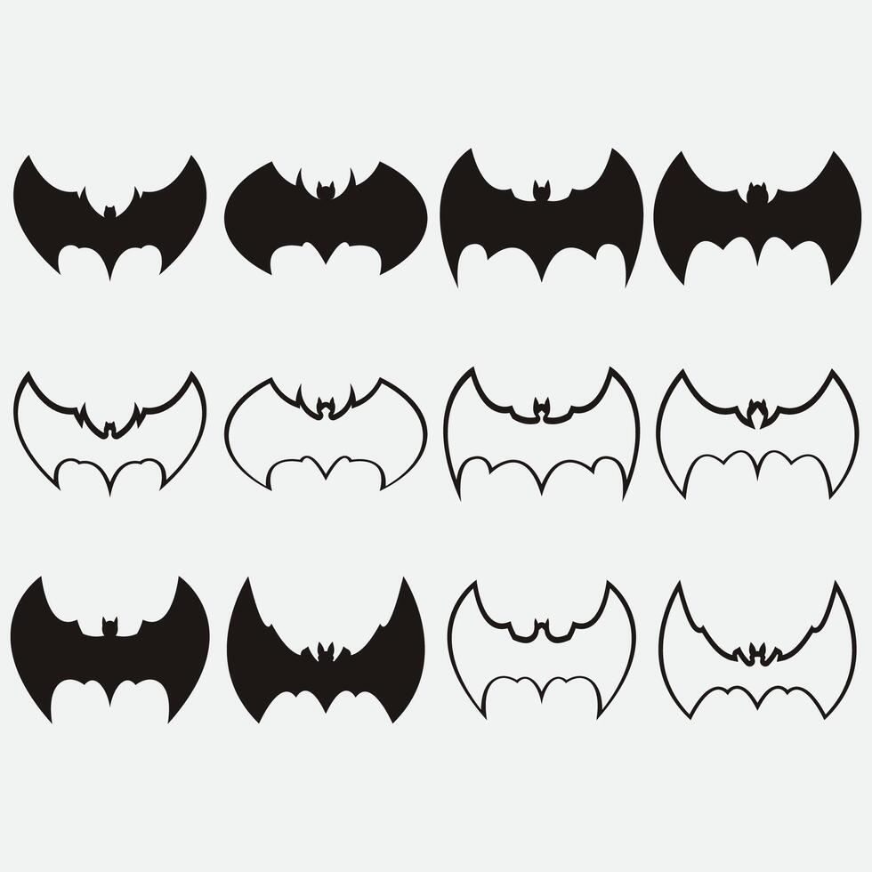 collection of bat logos vector