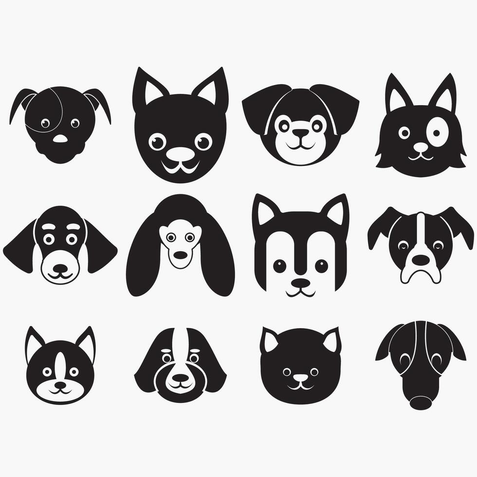 collection of dog logos vector