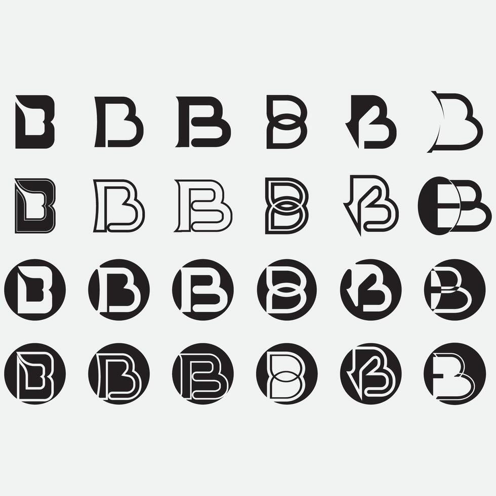 Collection of B letter logos vector