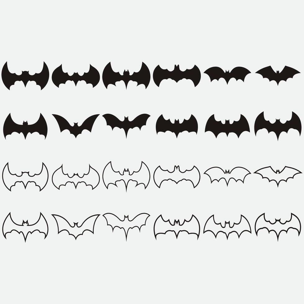 collection of bat logos vector