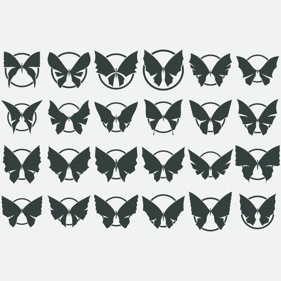 collection of butterfly logos vector