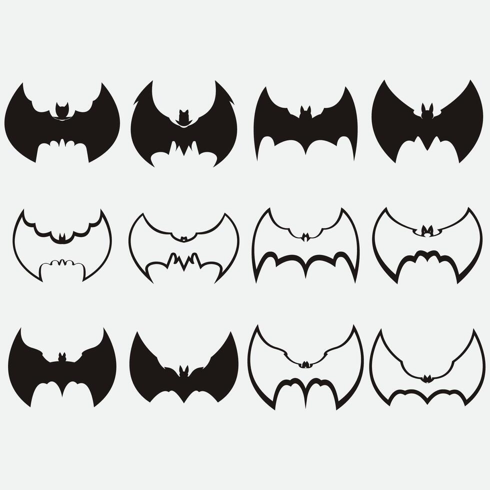 collection of bat logos vector