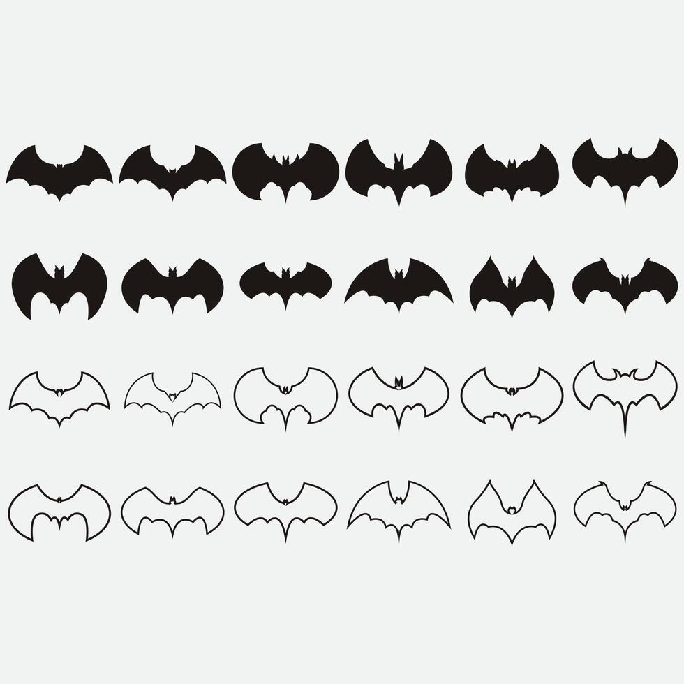 collection of bat logos vector