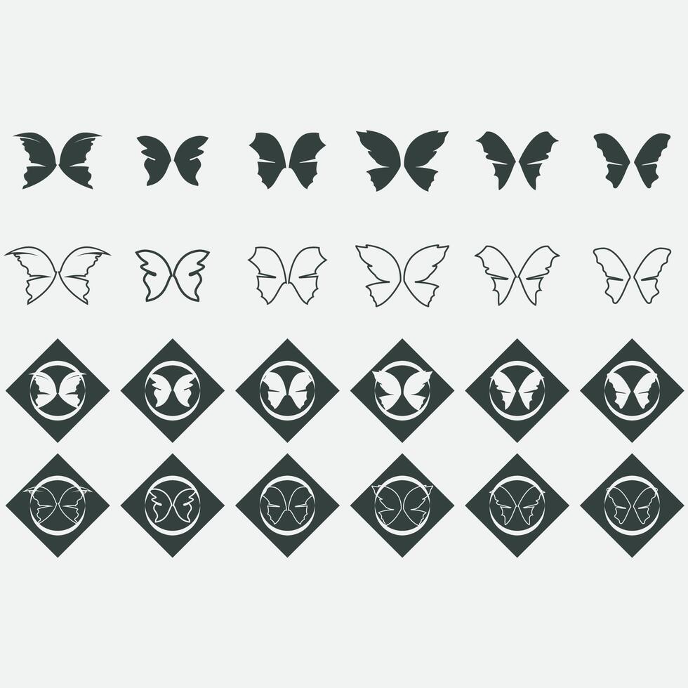 collection of butterfly logos vector