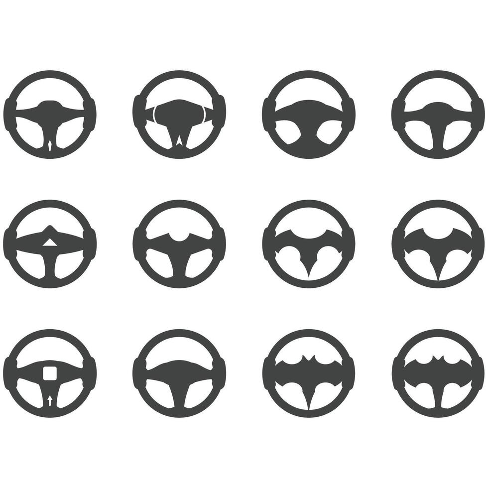 Steering wheel logo vector illustrations
