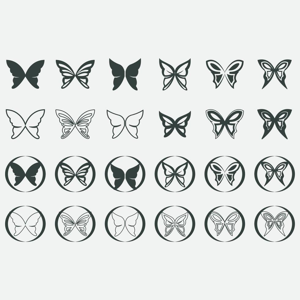 collection of butterfly logos vector