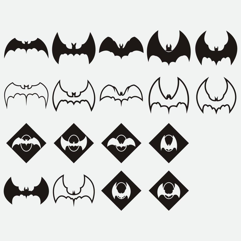 collection of bat logos vector