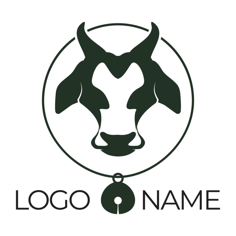 icono de vector de plantilla de logotipo de vaca