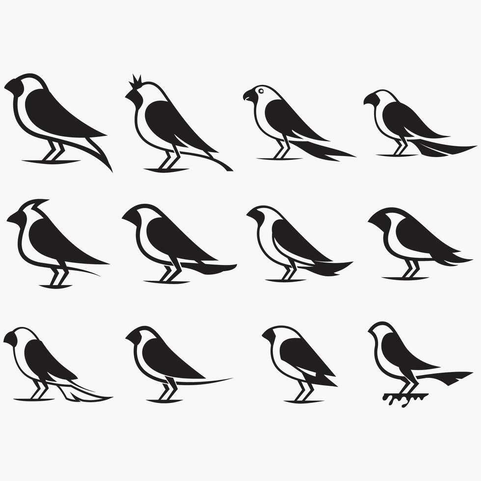Collection of bird logos vector