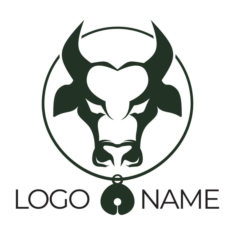 icono de vector de plantilla de logotipo de vaca