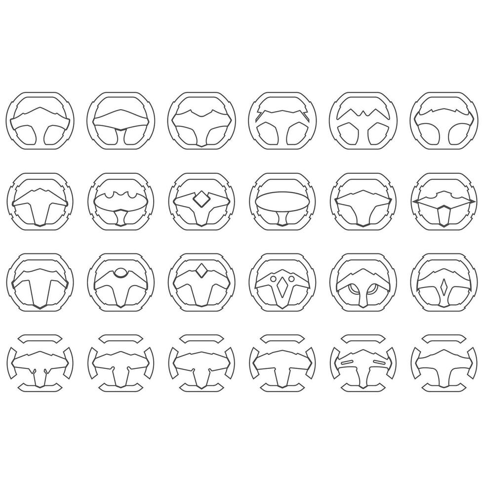 Steering wheel logo vector illustrations