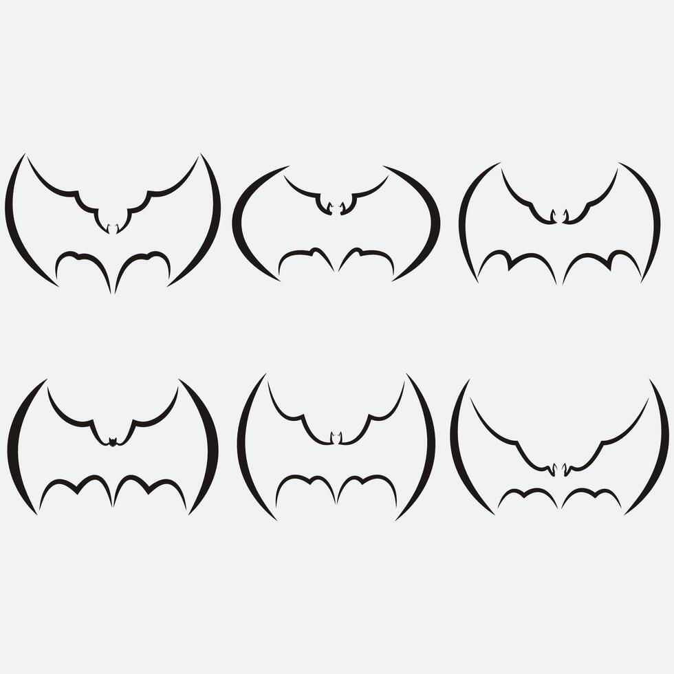 collection of bat logos vector
