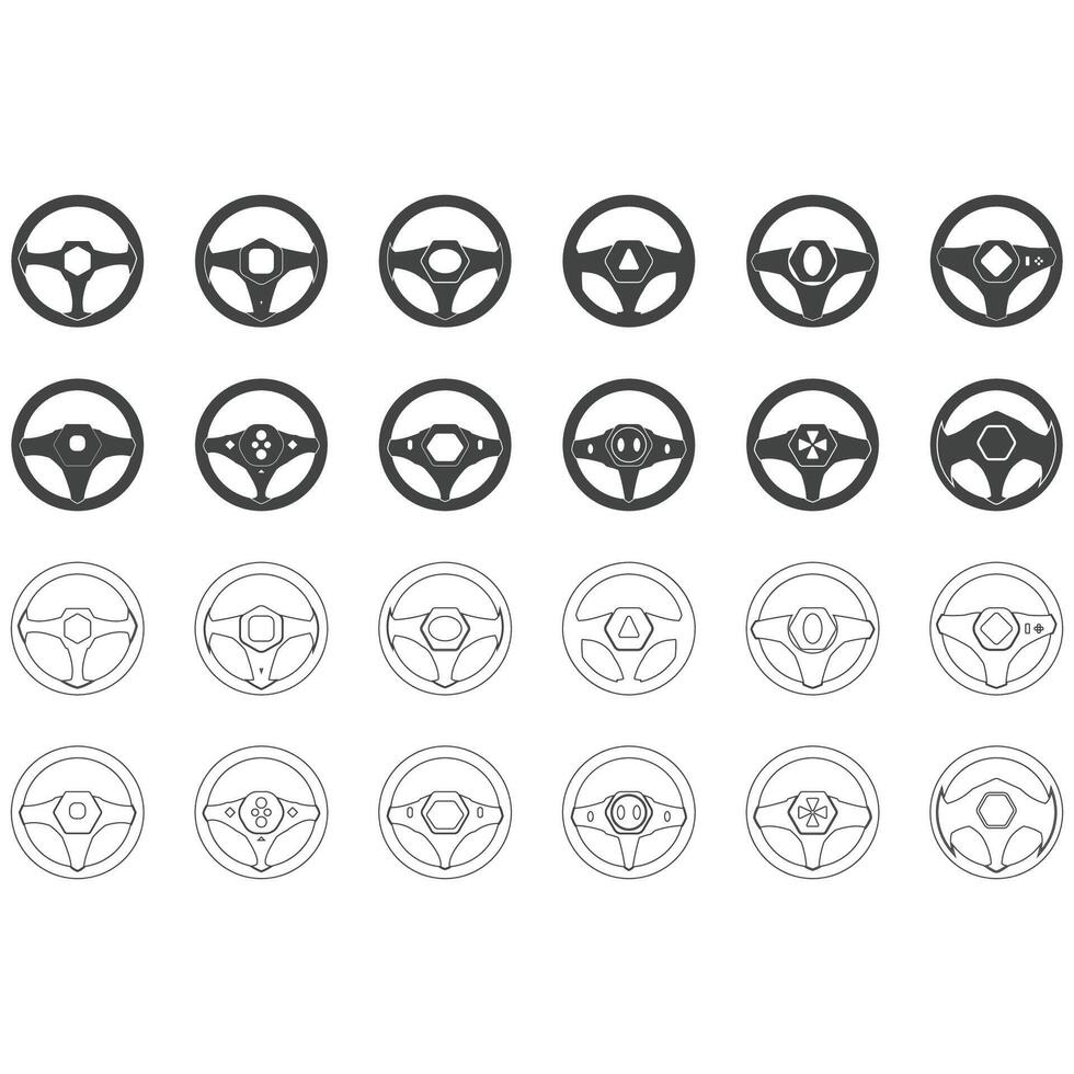 Steering wheel logo vector illustrations