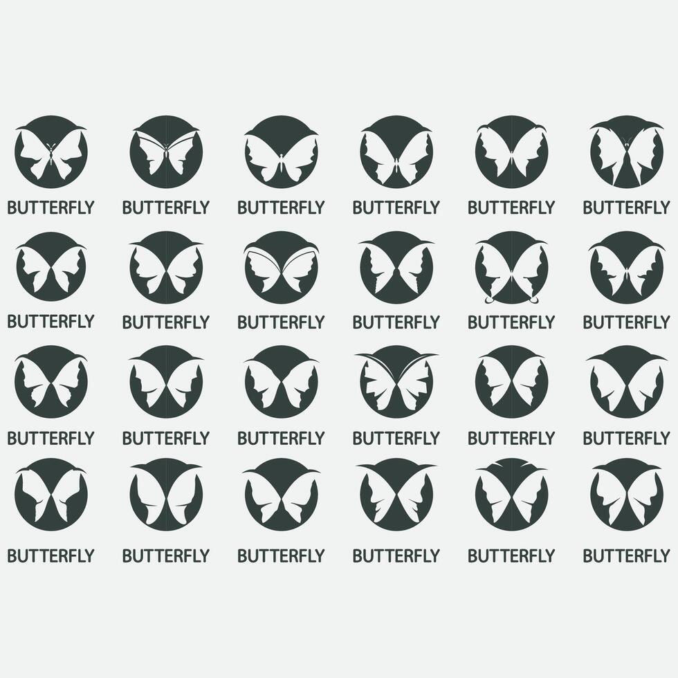 collection of butterfly logos vector