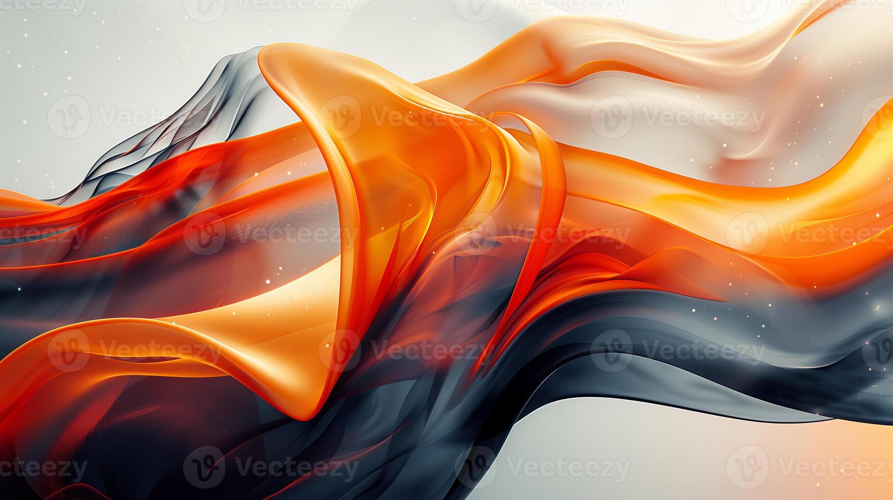 AI generated Abstract background, vivid tones of orange, black, on a backdrop of swirling pastels, silky and smooth surface. Background, texture. Generated by artificial intelligence. photo